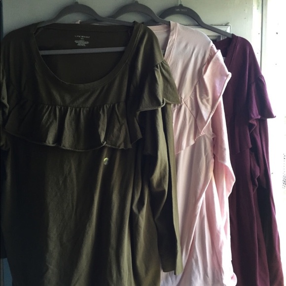 3 Lane Bryant 22/24 3x Ruffle Tee Tops - Picture 2 of 2
